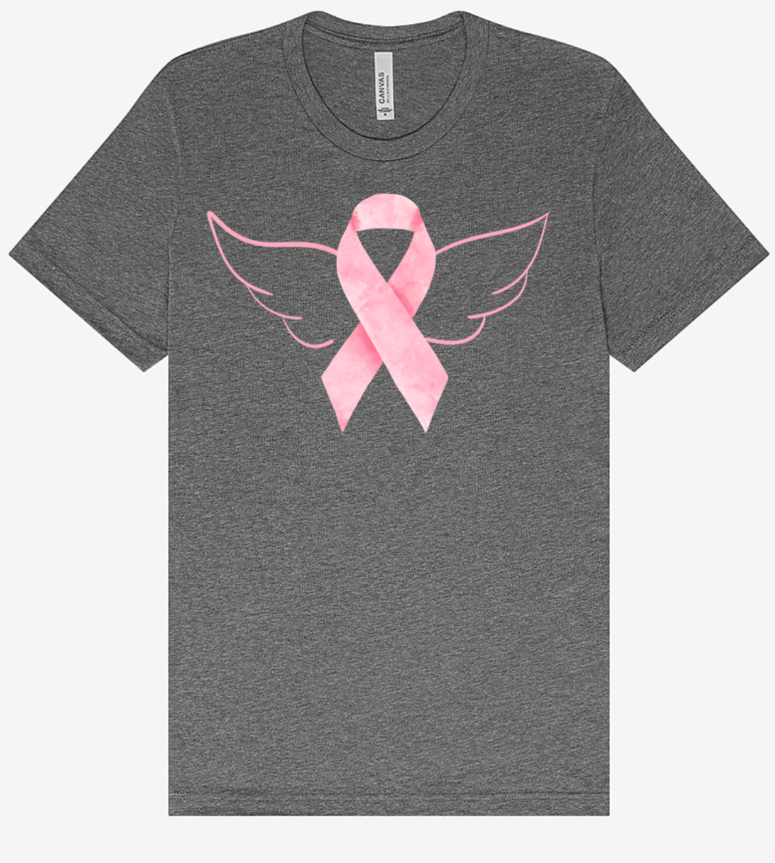 Breast Cancer Ribbon with Wings