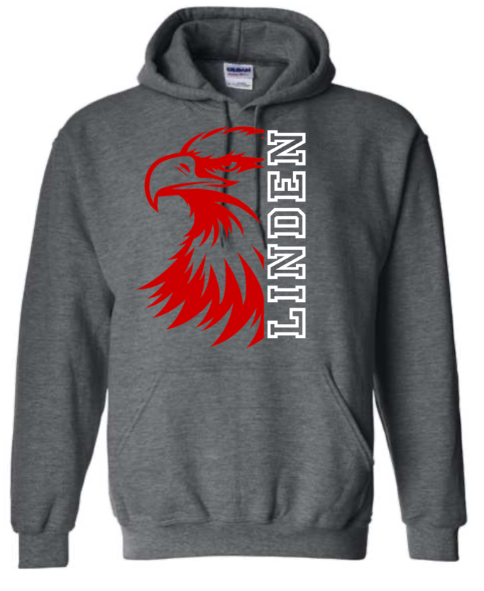 Adult - HeavyWeight Hooded Sweatshirt -  Linden Half Eagle White