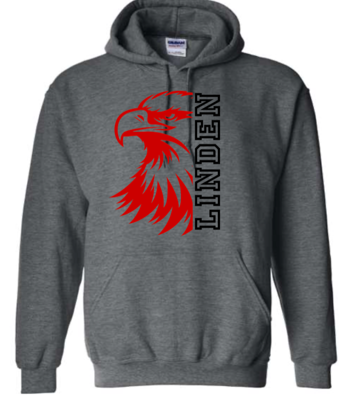 Adult - HeavyWeight Hooded Sweatshirt -  Linden Half Eagle - Black