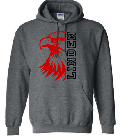 Adult - HeavyWeight Hooded Sweatshirt -  Linden Half Eagle - Black
