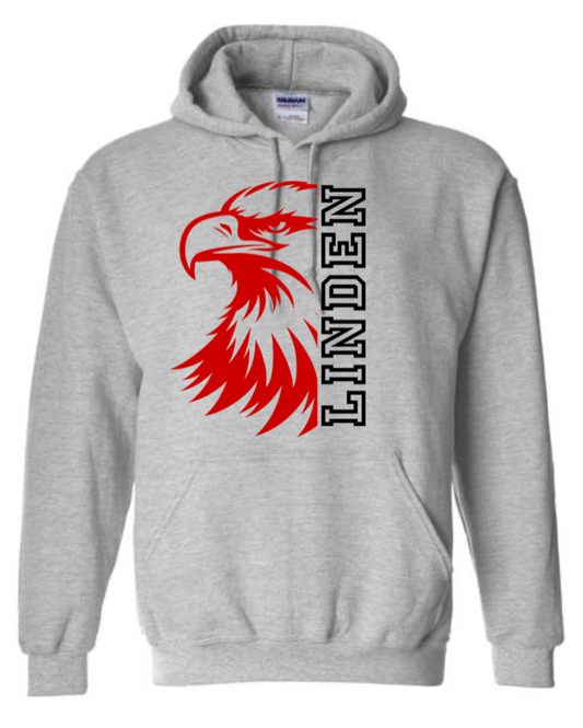 Adult - HeavyWeight Hooded Sweatshirt -  Linden Half Eagle - Black