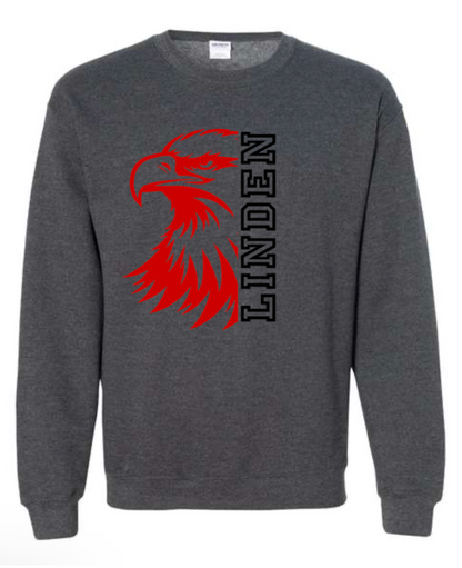 Adult - HeavyWeight Crew Sweatshirt -  Linden Half Eagle - Black