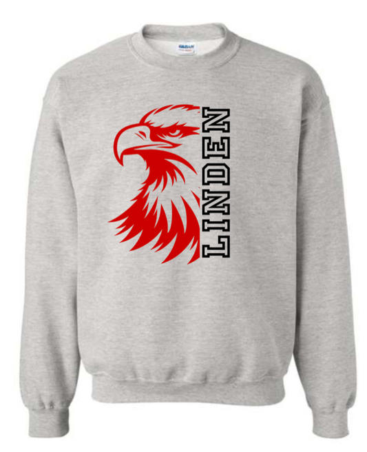 Adult - HeavyWeight Crew Sweatshirt -  Linden Half Eagle - Black