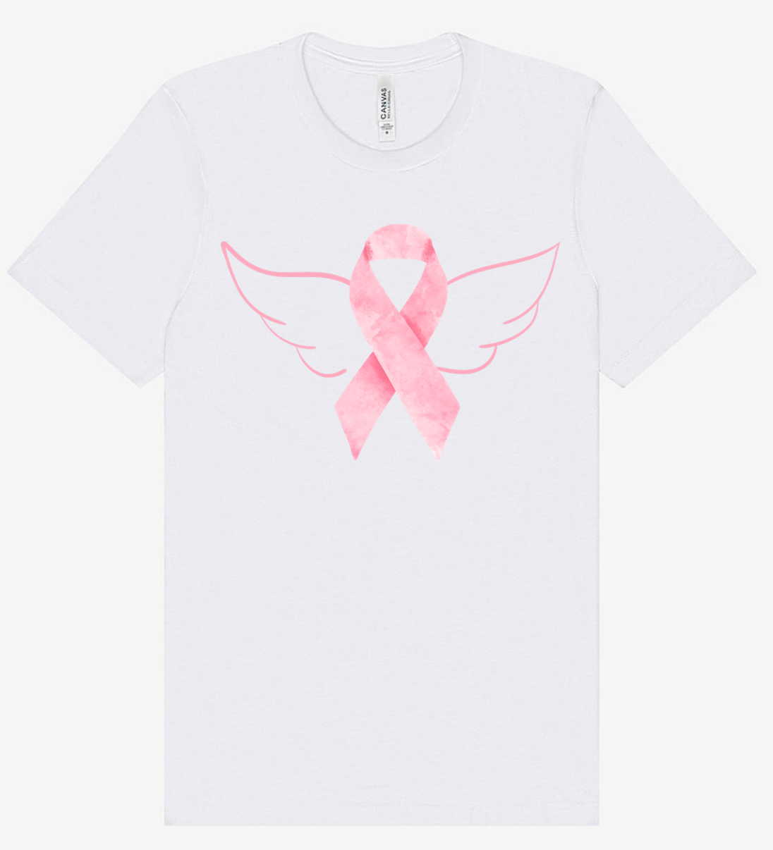 Breast Cancer Ribbon with Wings