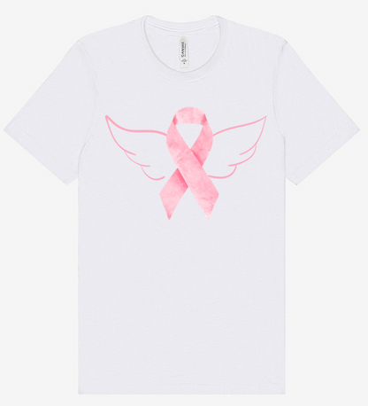 Breast Cancer Ribbon with Wings