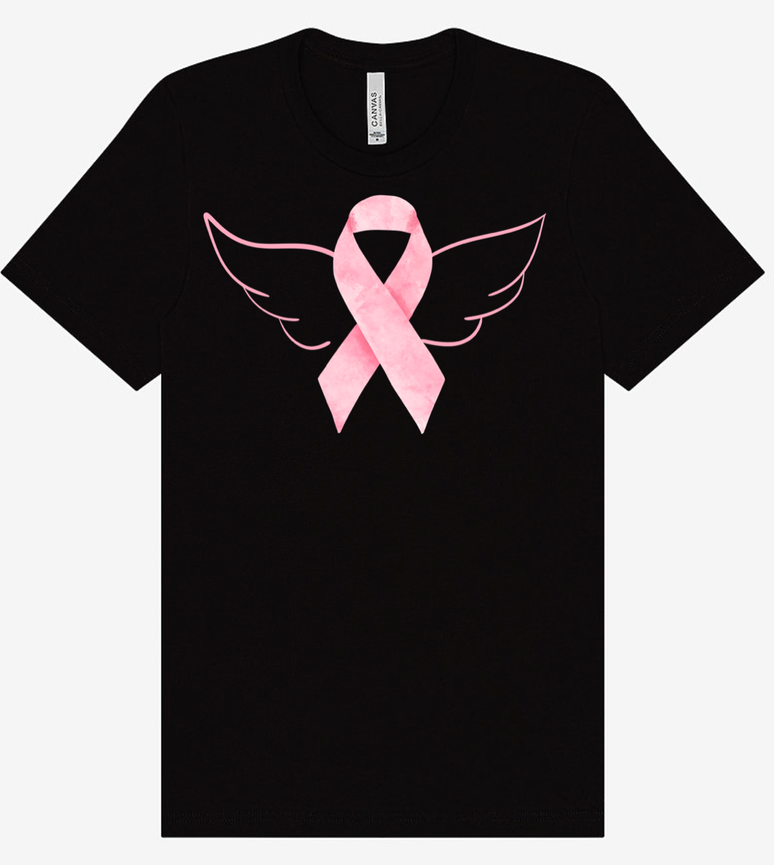 Breast Cancer Ribbon with Wings